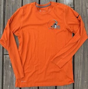Cleveland Browns Nike Dri-Fit Orange Long Sleeve Men’s Small Scoop Neck NFL